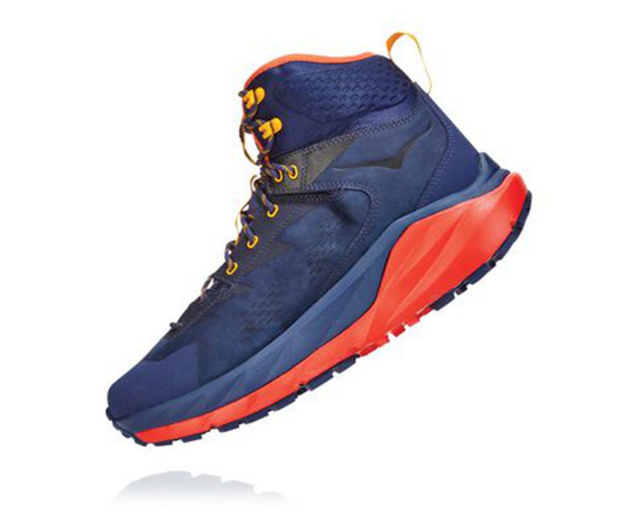 Botas De Montaña Hoka One One Hombre - Kaha Gore-Tex - Azules/Rojas - TWO798615